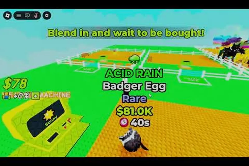 Rare Badger Egg with a prompt to blend in and wait to be bought